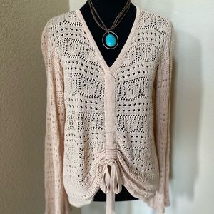 Crochet Drawstring Swimsuit Coverup